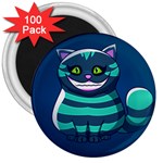 blue Cheshire Cat 3  Magnet (100 pack)