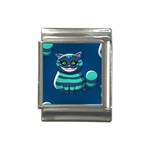 blue Cheshire Cat Italian Charm (13mm)