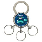 blue Cheshire Cat 3-Ring Key Chain