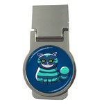 blue Cheshire Cat Money Clip (Round)