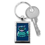 blue Cheshire Cat Key Chain (Rectangle)