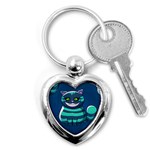 blue Cheshire Cat Key Chain (Heart)