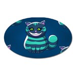 blue Cheshire Cat Magnet (Oval)