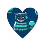 blue Cheshire Cat Magnet (Heart)