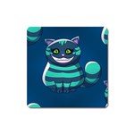 blue Cheshire Cat Magnet (Square)