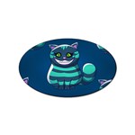 blue Cheshire Cat Sticker Oval (10 pack)