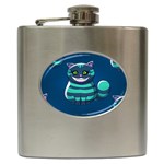 blue Cheshire Cat Hip Flask (6 oz)