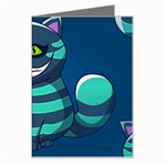 blue Cheshire Cat Greeting Card