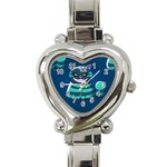 blue Cheshire Cat Heart Italian Charm Watch