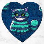 blue Cheshire Cat Jigsaw Puzzle (Heart)