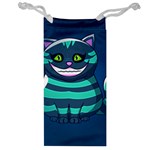 blue Cheshire Cat Jewelry Bag