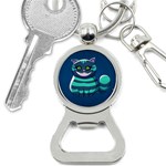 blue Cheshire Cat Bottle Opener Key Chain