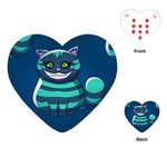 blue Cheshire Cat Playing Cards (Heart)