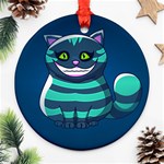 blue Cheshire Cat Round Ornament (Two Sides)