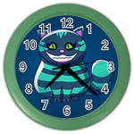 blue Cheshire Cat Color Wall Clock