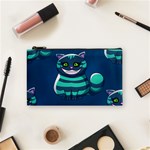 blue Cheshire Cat Cosmetic Bag (Small)