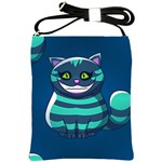 blue Cheshire Cat Shoulder Sling Bag