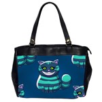 blue Cheshire Cat Oversize Office Handbag (2 Sides)