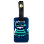 blue Cheshire Cat Luggage Tag (one side)