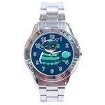 blue Cheshire Cat Stainless Steel Analogue Watch