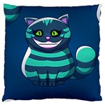 blue Cheshire Cat Large Cushion Case (One Side)