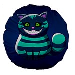 blue Cheshire Cat Large 18  Premium Round Cushion 