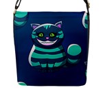 blue Cheshire Cat Flap Closure Messenger Bag (L)