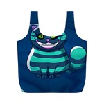 blue Cheshire Cat Full Print Recycle Bag (M)