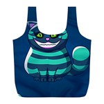 blue Cheshire Cat Full Print Recycle Bag (L)