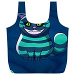 blue Cheshire Cat Full Print Recycle Bag (XL)