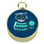 blue Cheshire Cat Gold Compass