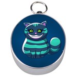 blue Cheshire Cat Silver Compass