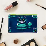 blue Cheshire Cat Cosmetic Bag (XS)