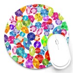 rainbow rhinestones Round Mousepad