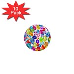 rainbow rhinestones 1  Mini Button (10 pack) 