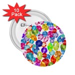 rainbow rhinestones 2.25  Button (10 pack)