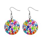 rainbow rhinestones 1  Button Earrings