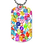 rainbow rhinestones Dog Tag (One Side)