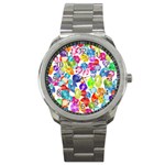 rainbow rhinestones Sport Metal Watch