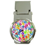 rainbow rhinestones Money Clip Watch