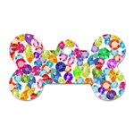 rainbow rhinestones Dog Tag Bone (One Side)