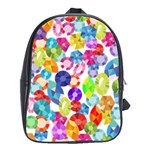 rainbow rhinestones School Bag (Large)