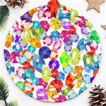 rainbow rhinestones Round Filigree Ornament (Two Sides)