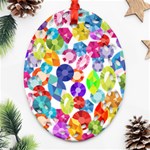 rainbow rhinestones Ornament (Oval Filigree)