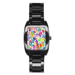 rainbow rhinestones Stainless Steel Barrel Watch