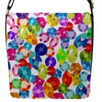 rainbow rhinestones Flap Closure Messenger Bag (S)