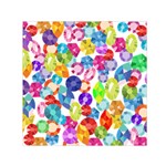 rainbow rhinestones Small Satin Scarf (Square)