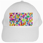 rainbow rhinestones White Cap