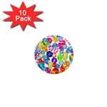 rainbow rhinestones 1  Mini Magnet (10 pack) 