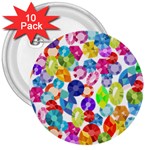 rainbow rhinestones 3  Button (10 pack)